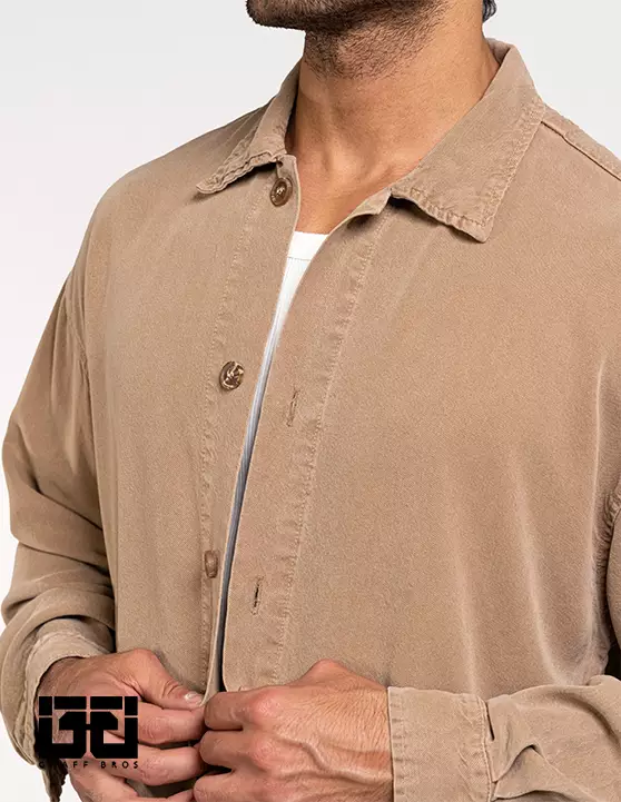 پیراهن لینن کتان کد LCO-001 خاکی